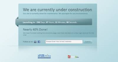 Modern Under Construction Template PSD and Valid XHTML source